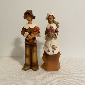 Pacific Rim 9 inch Thanksgiving Harvest Fall decor man & women cubist figures